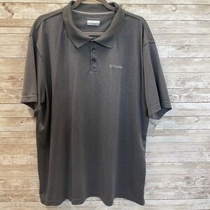 Columbia Mens 2XL Shirt Dark Gray Polo Omni-Wick Performance‎ XXL Golf Fishing